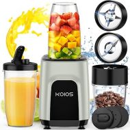 KOIOS 900W Countertop Blenders for Shakes and Smoothies, Protein Drinks Baby Food Nuts Spices, Grinder for Beans, 11 Pes Personal Blender with 2x18.6oz and 10oz Cups, BPA Free