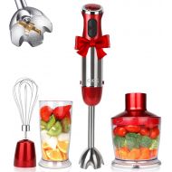 [아마존 핫딜] [아마존핫딜]KOIOS Powerful 800W 4-in-1 Hand Immersion Blender 12 Speeds, Includes 304 Stainless Steel Stick Blender, 600ml Mixing Beaker, 500ml Food Processor, and Whisk Attachment, Multi-Purp