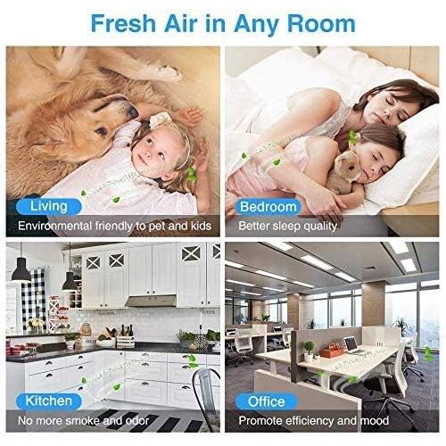  Air Purifiers for Home, KOIOS H13 HEPA Air Purifier for Bedroom Small Room Office Desk, Air Filter for Pets Hair Dander Smoke Pollen, Night Light,100% Ozone Free