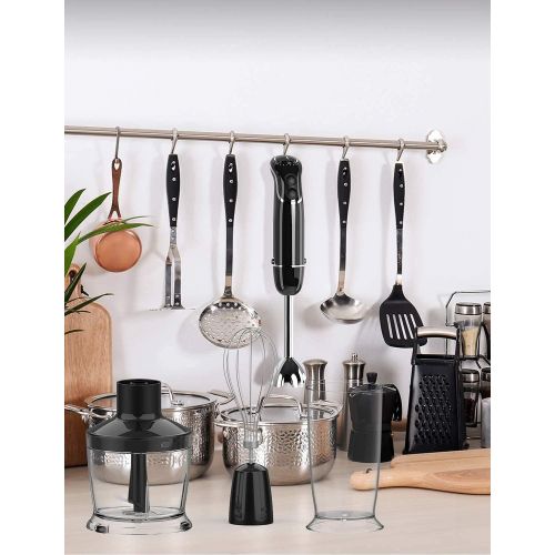  KOIOS 800-Watt/ 12-Speed Immersion Hand Blender(Titanium Reinforced), Turbo for Finer Results, 4-in-1 Set Includes BPA-Free Food Chopper / Egg Beater / Beaker, Ergonomic Grip, Deta