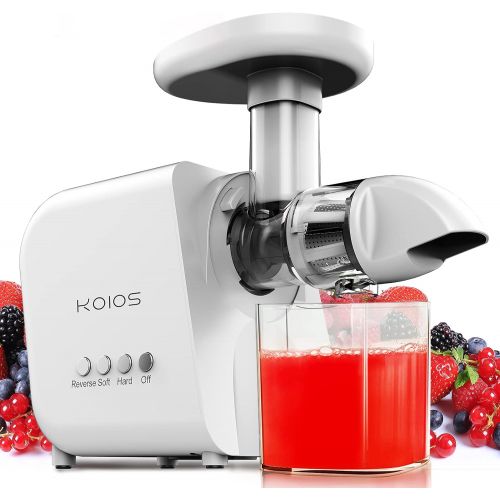  KOIOS Juicer, Masticating Juicer Machine, Slow Juice Extractor with Reverse Function, Cold Press Juicer Machines with Quiet Motor, Easy to Clean with Brush