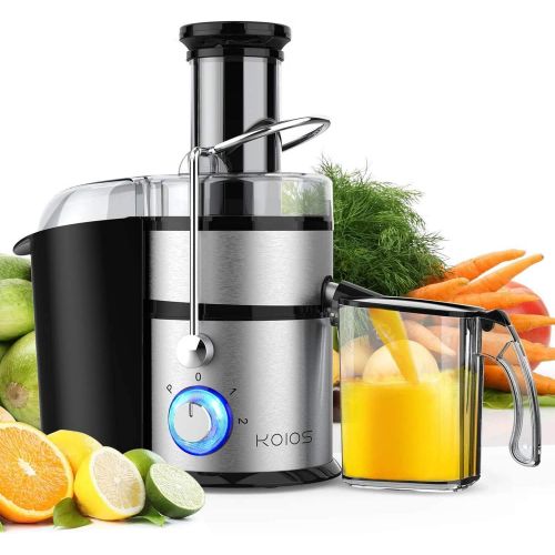  KOIOS Centrifugal Juicer Machines, Juice Extractor with Extra Large 3inch Feed Chute, 304 Stainless Steel Filter, High Juice Yield for Fruits and Vegetables, Easy to Clean, 100% BP