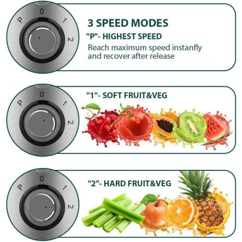  KOIOS Centrifugal Juicer Machines, Juice Extractor with Extra Large 3inch Feed Chute, 304 Stainless Steel Filter, High Juice Yield for Fruits and Vegetables, Easy to Clean, 100% BP