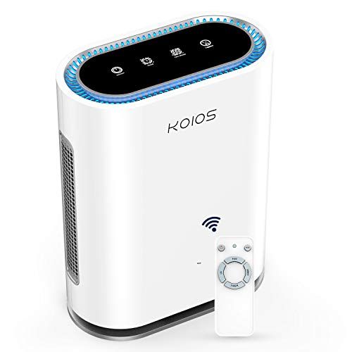  KOIOS Large Room Air Purifier with True HEPA Filter, Activated Carbon, UV Sanitizer & Ionic Air Cleaner, Detect Air Quality, Auto Mode, Remove Dust, Pet, Pollen, Allergy, Smoke, Od