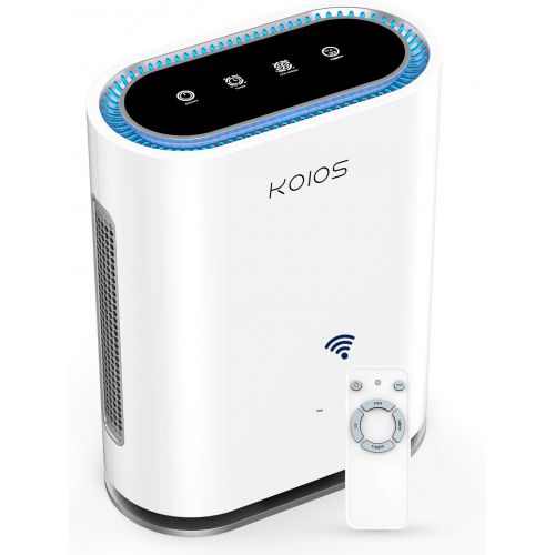  KOIOS Large Room Air Purifier with True HEPA Filter, Activated Carbon, UV Sanitizer & Ionic Air Cleaner, Detect Air Quality, Auto Mode, Remove Dust, Pet, Pollen, Allergy, Smoke, Od