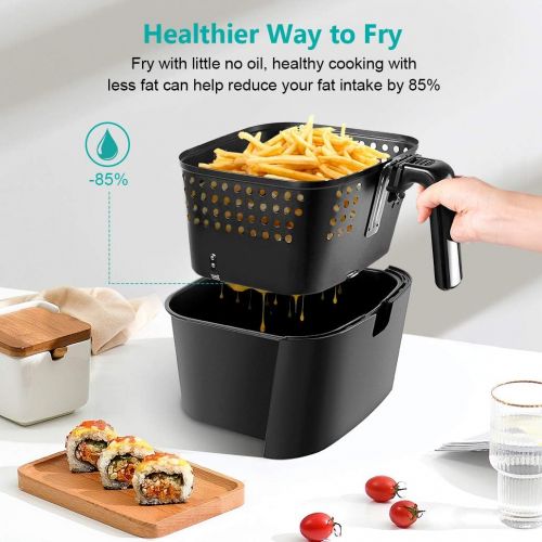  [아마존베스트]KOIOS Air Fryers Oven, Max XXL 7.8-Quart Dehydrator, 1800-Watt 4*6 Presets for Air Frying, Roasting, Reheating, Ergonomic Touchscreen, Oil-less, ETL Listed (160 Recipes)