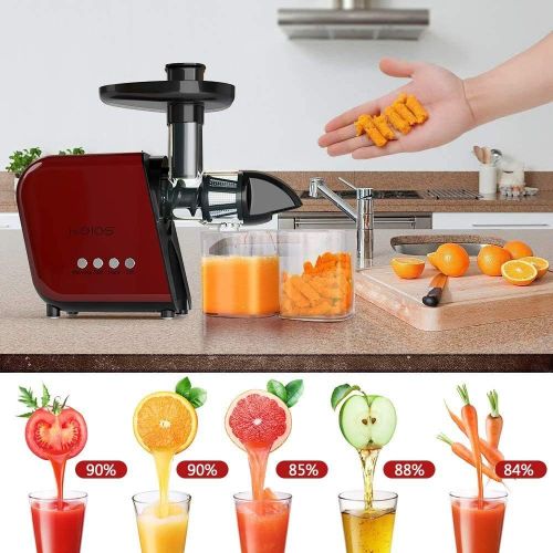  [Upgraded] KOIOS Juicing Machine, 2021 Masticating Slow Juicer Extractor, Cold Press Juicer with Quiet Motor & High Juice Yield, E-Recipes for Vegetables and Fruits, Easy to Clean