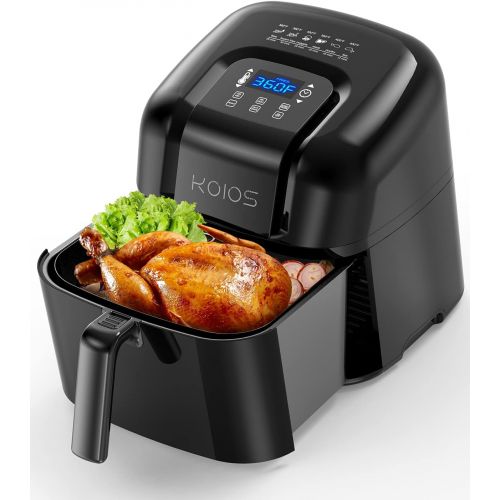  [아마존베스트]KOIOS Air Fryers Oven, Max XXL 7.8-Quart Dehydrator, 1800-Watt 4*6 Presets for Air Frying, Roasting, Reheating, Ergonomic Touchscreen, Oil-less, ETL Listed (160 Recipes)