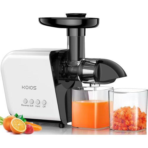 [아마존베스트]KOIOS Juicer, slow Juicer Extractor with reverse function, cold press Juicer Machines with quiet Motor, high nutrient fruit and vegetable Juice