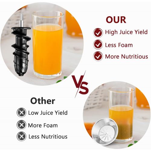  [아마존베스트]KOIOS Juicer, slow Juicer Extractor with reverse function, cold press Juicer Machines with quiet Motor, high nutrient fruit and vegetable Juice