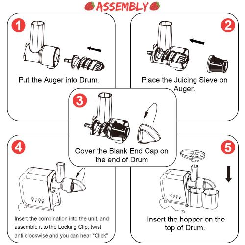  Mooka Juicer, Slow Masticating Juicer Extractor, Juice Fountain, Cold Press Juicer Machine with Quiet Motor & Reverse Function, High Juice Yield, Extract Healthy Nutrition from Fru