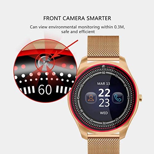  KOKOBUY Unisex Bluetooth Smart Watch Fitness Tracker Touchscreen with Camera Waterproof Dustproof Pedometer Sleep Monitor Reminder Music Player Phone Compatible Android iOS