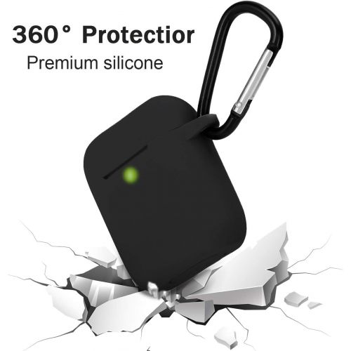  [아마존베스트]Kokoka Silicone AirPods Protective Case - Compatible with AirPods 2 & 1 - Front LED Visible - Supports Wireless Charging - Shockproof Protective Case