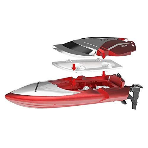  KOLAMAMA Remote Control Boat, 2.4G High Speed RC Boat for Kids/Adults，Electric Radio Remoter Control Racing Boat with Double-Hatch Protection Waterproof Hull & LCD Display Toys for