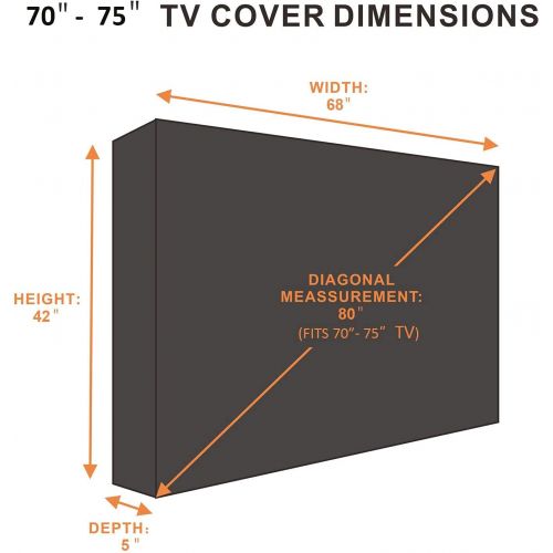  [아마존베스트]KOLIFE K LIFE Outdoor TV Cover 70 to 75 inches, Bottom Seal, Waterproof and Weatherproof, Fits Up to 68W x 42H inches