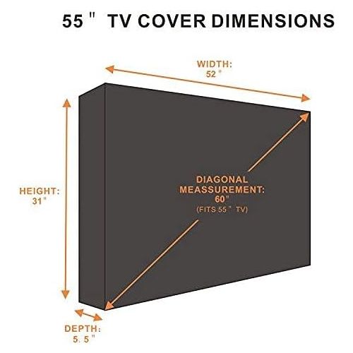  [아마존베스트]KOLIFE K LIFE Outdoor TV Cover 50 to 55 inches, Bottom Seal, Waterproof and Weatherproof, Fits Up to 52W x 31H inches