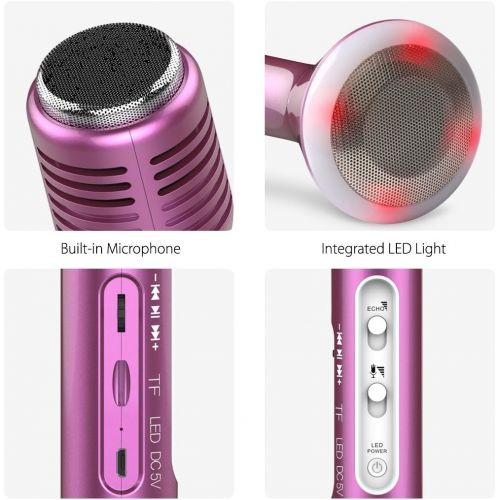  [아마존베스트]KOMVOX Karaoke Microphone For Kids, Birthday Gifts for Girls 3 4 5 6 Year Old, Bluetooth Karaoke Singing Machine for Kids, Toys for Girls Age 3 4 5 6