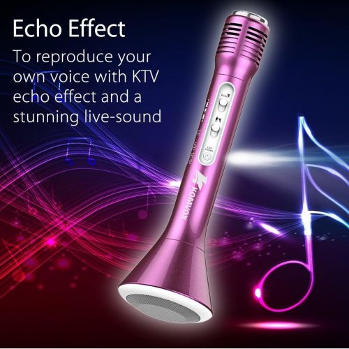  [아마존베스트]KOMVOX Karaoke Microphone For Kids, Birthday Gifts for Girls 3 4 5 6 Year Old, Bluetooth Karaoke Singing Machine for Kids, Toys for Girls Age 3 4 5 6