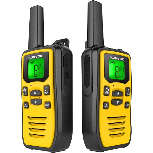  Walkie Talkies Rechargeable, KOMVOX Walkie Talkie for Adults Long Range, Two Way Radio Walky Talky for Adults, 2 Way Radios with Flashlight for Camping Hiking Gear