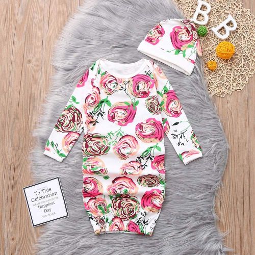  KONFA_Sleepwear KONFA Toddler Newborn Baby Girls Sleep Sack Bag,Sleepwear Floral Striped Swaddle Wrap Blanket Wearable Sleepers Clothes