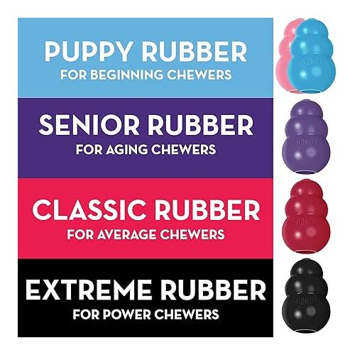  KONG Classic Stuffable Dog Toy - Fetch & Chew Toy for Dogs - Treat-Filling Capabilities & Erratic Bounce for Extended Play Time - Durable Natural Rubber Material - for Medium Dogs