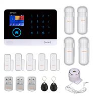 KONLEN Voice LCD WiFi GSM SIM Home Security Alarm System RFID Touch Wireless SMS Call App Alert Android iOS Burglar House Smart DIY Kit with 5 Door 4 PIR Detector