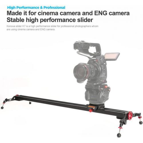  Konova Camera Slider Dolly K7 80cm (31.5 Inch) Track Aluminum Solid Rail Roller Bearing for Smooth Slide for Camera, Gopro, Mobile Phone, DSLR, ENG Payloads up to 77bs (35kg) with