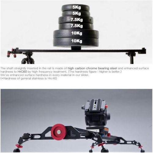  Konova Camera Slider Dolly K5 60 (23.6 Inch) Track Aluminum Solid Rail Roller Bearing for Smooth Slide for Camera, Mobile Phone, DSLR, Payloads up to 55bs (25kg) with Bag