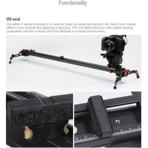  Konova Camera Slider Dolly K3 120cm (47.2 Inch) Track Aluminum Solid Rail Smooth Slide for Camera,Mobile Phone, DSLR, Payloads up to 49bs (22kg) with Bag