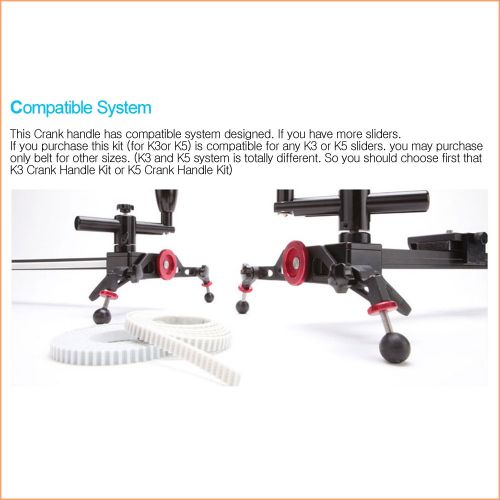  KONOVA Konova Crank Handle Kit for K5-120kchk-5120 (47.2 Inch) Can Be Attached on Camera Slider Dolly