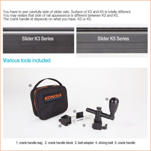  KONOVA Konova Crank Handle Kit for K5-120kchk-5120 (47.2 Inch) Can Be Attached on Camera Slider Dolly