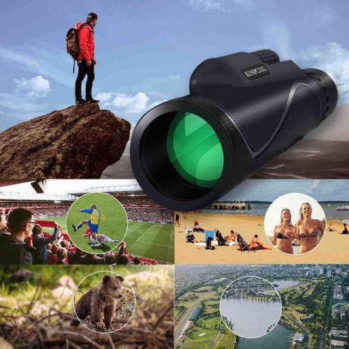  [아마존베스트]KONPCOIU Monocular Telescope,12X50 High Power&HD Monocular with Universal Smartphone Holder and Wireless Remote Control-Waterproof Scope, BAK4 Prism for Bird Watching, Hunting, Surveillance