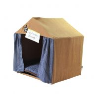 KONVINIT Konvinit Dog Pet Tent Portable Cat House Foldable Removable Kennel Indoor Pet Supply Nature Cotton Retro Style