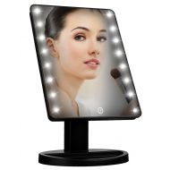 KOOKIN Lighted Vanity Makeup Mirror with 16 Led Lights 180 Degree Free Rotation Touch Screen Adjusted Brightness Battery USB Dual Supply Bathroom Beauty Mirror (Black)