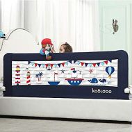 [아마존베스트]KOOLDOO 59 Inches Fold Down Toddlers Bed Rail Safety Baby Bed Guard with NBR Foam Including 1Pc Seat Belt (Blue)