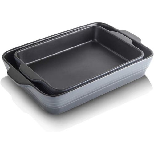  KOOV Bakeware Set, Ceramics Baking Dish Set, Rectangular Casserole Dish Set, Baking Pans, Lasagna-Pans Deep for Cooking Cake Dinner, Kitchen, 9 x 13 Inches, Reactive Glaze 2-Piece