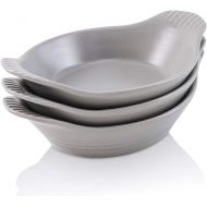 [아마존베스트]KOOV Ceramic Bakeware Set, Au Gratin Baking Dish Set with Double Handle for Kitchen and Home, Oval Baking Pan Wave Series, Set of 3 (Aegean)