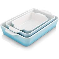 [아마존베스트]KOOV Bakeware Set, Ceramic Baking Dish Set, Rectangular Casserole Dish Set, lasagna Pan, Baking Pans Set for Cooking, Cake Dinner, Kitchen, 9 x 13 Inches, 3-Piece (Set of 3, Gradie