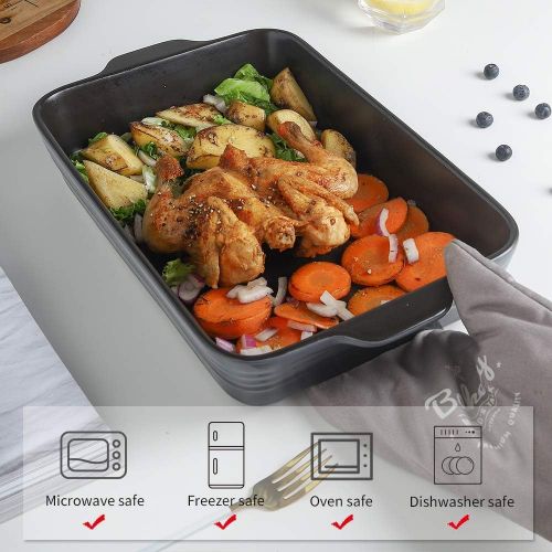  [아마존베스트]KOOV Bakeware Set, Ceramics Baking Dish Set, Rectangular Casserole Dish Set, Baking Pans, Lasagna-Pans Deep for Cooking Cake Dinner, Kitchen, 9 x 13 Inches, Reactive Glaze 2-Piece