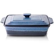 [아마존베스트]KOOV Ceramic Casserole Dish with Lid, Covered Rectangular Casserole Dish Set, Lasagna Pans with Lid for Cooking, Baking dish With Lid for Dinner, Kitchen, 9 x 13 Inches, Reactive G