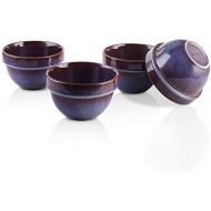 [아마존베스트]KOOV Porcelain Large Soup Bowl Microwave Safe, 26 Ounce Cereal Bowl, Ceramic Bowls For Oatmeal, Noodle, Breakfast Bowl, Baking Bowl Reactive Glaze Set of 4 (Artistic Blue)