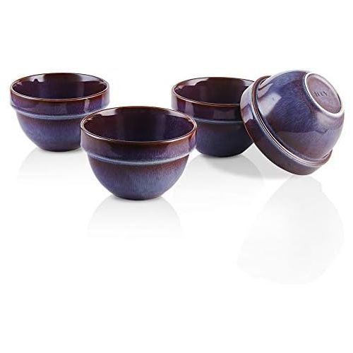  [아마존베스트]KOOV Porcelain Large Soup Bowl Microwave Safe, 26 Ounce Cereal Bowl, Ceramic Bowls For Oatmeal, Noodle, Breakfast Bowl, Baking Bowl Reactive Glaze Set of 4 (Artistic Blue)