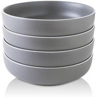 [아마존베스트]KOOV Ceramic Bowl, 46 OZ Pasta Bowls Set of 4, Large Salad Bowl Set, Large Bowl For Eating, Dinner Bowls, Stackable Serving Bowls, Reactive Glaze Series (Waxy Gray)