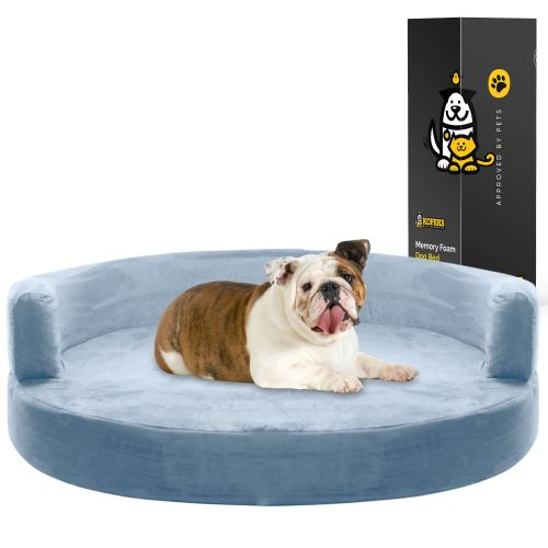  KOPEKS Deluxe Orthopedic Memory Foam ROUND Sofa Lounge Dog Bed - Large - Grey