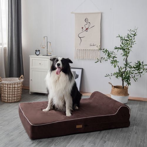  KOPEKS Orthopedic Memory Foam Dog Bed With Pillow, X-Large, Brown