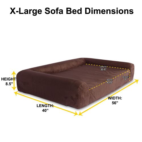  KOPEKS Deluxe Orthopedic Memory Foam Sofa Lounge Dog Bed - JUMBO XL - Brown