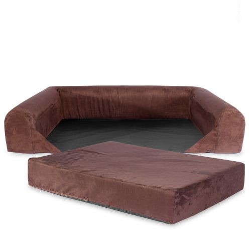  KOPEKS Deluxe Orthopedic Memory Foam Sofa Lounge Dog Bed - JUMBO XL - Brown