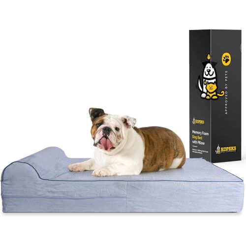  KOPEKS - Orthopedic Memory Foam Dog Bed with Pillow