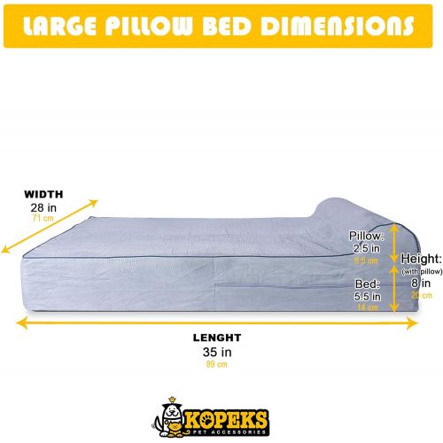  KOPEKS - Orthopedic Memory Foam Dog Bed with Pillow