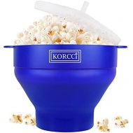 [아마존베스트]KORCCI Popcorn Popcorn Silicone Microwavable BPA Free Foldable Microwave Oven Popcorn Button Blue